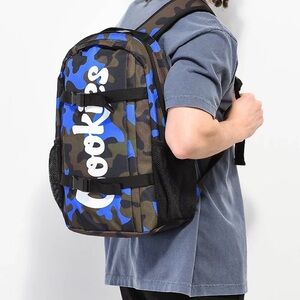 Cookies Smell Proof Backpack Blue Camo Ripstop Nylon Skate Laptop Bag NEW